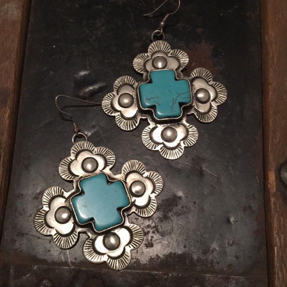 Cross earrings {silver}